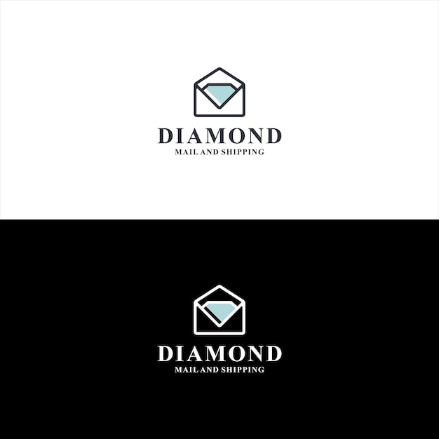 Diamond with email logo design inspiration