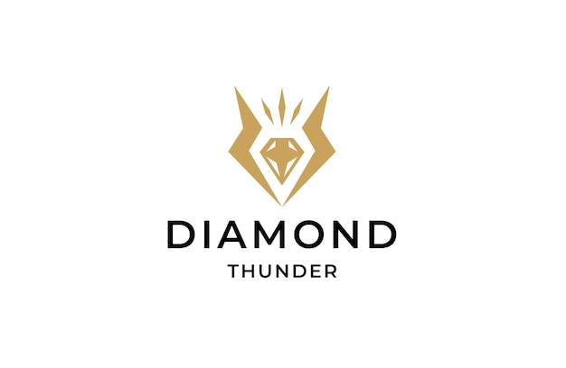 Diamond with thunder shape logo icon design template flat vector