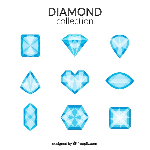 Diamonds of different shapes collection