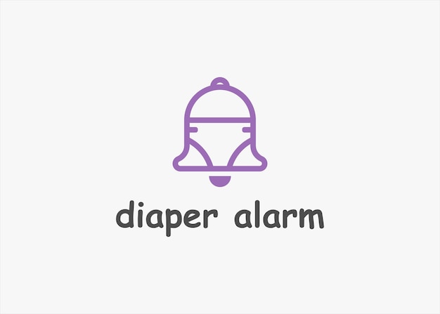 diaper with bell logo design vector silhouette illustration