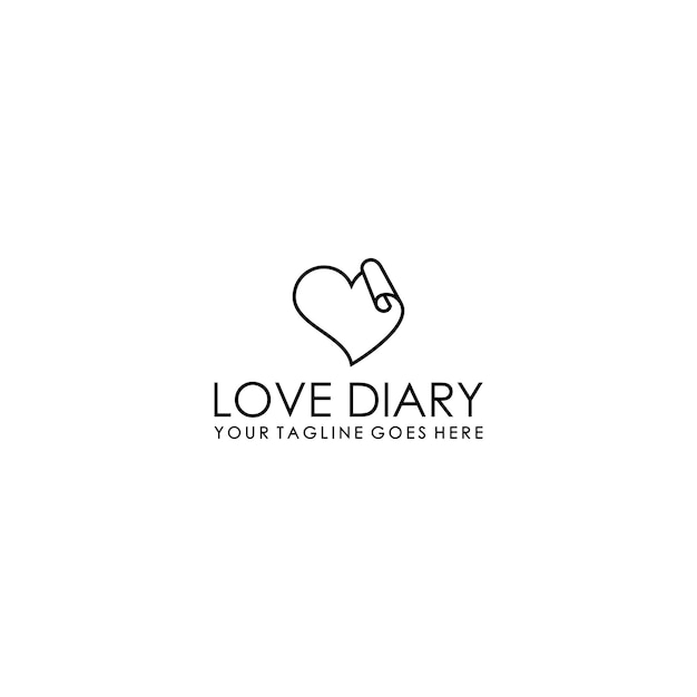 Diary of love logo design