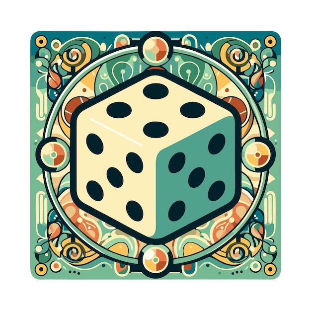 dice flat vector design in vintage style