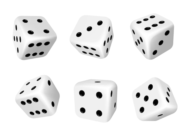 Dice isolated 3d objects of gambling games