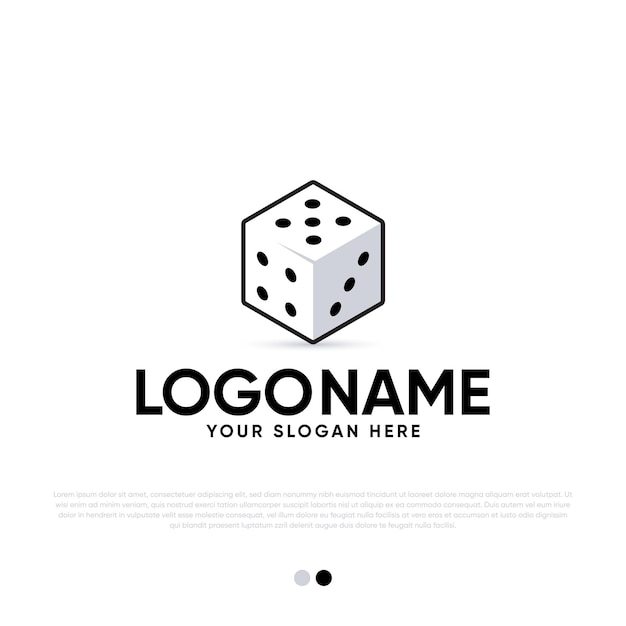 Dice logo design premium vector