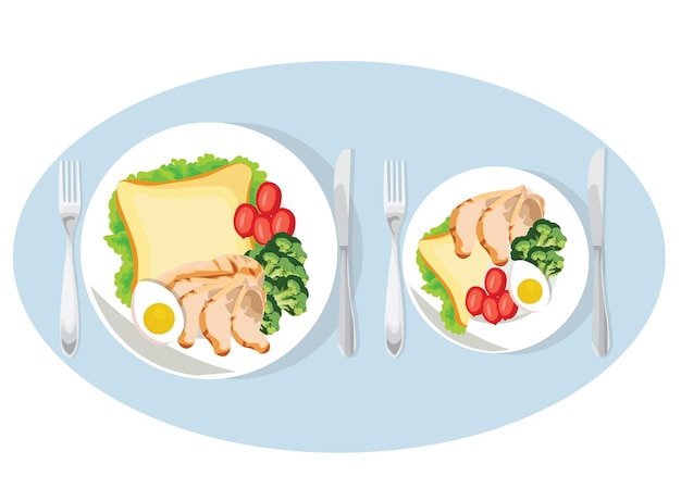 Diet weight loss concept Smaller plates for weight loss