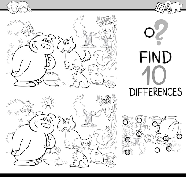 differences game coloring page