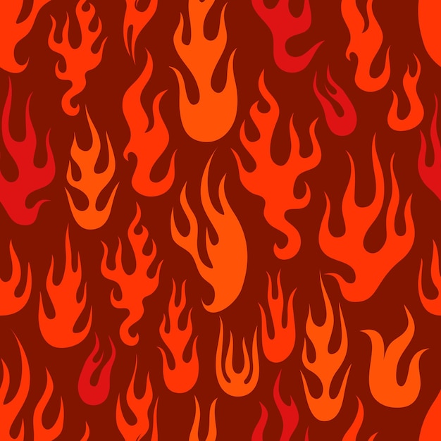 Different abstract flame silhouettes seamless pattern