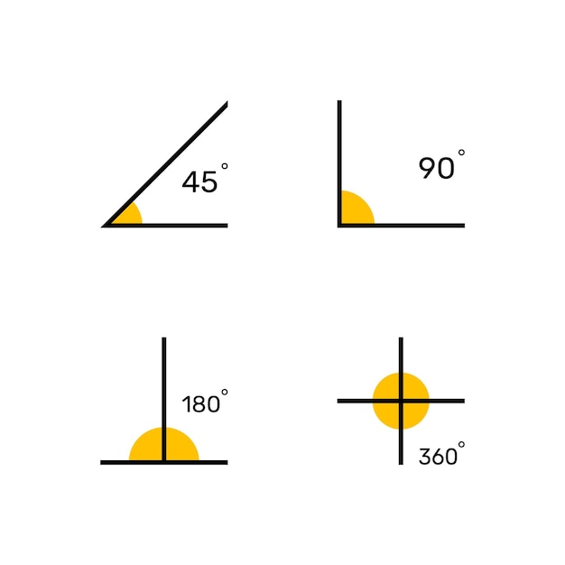 different angles icons illustration