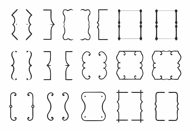 Different brackets set Vector illustration