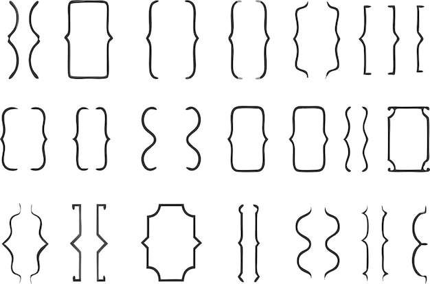 Different brackets set Vector illustration