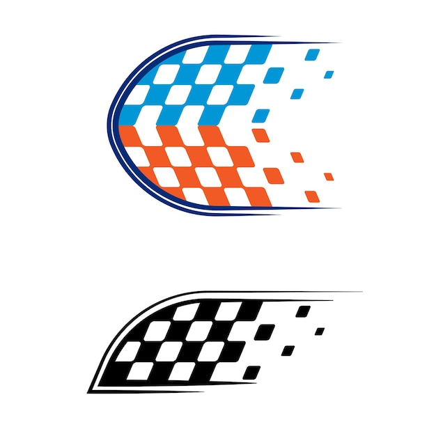 Different checkered flags decal set