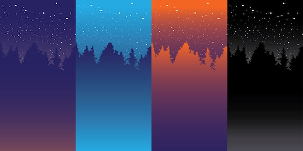 Different color Night Sky Background 