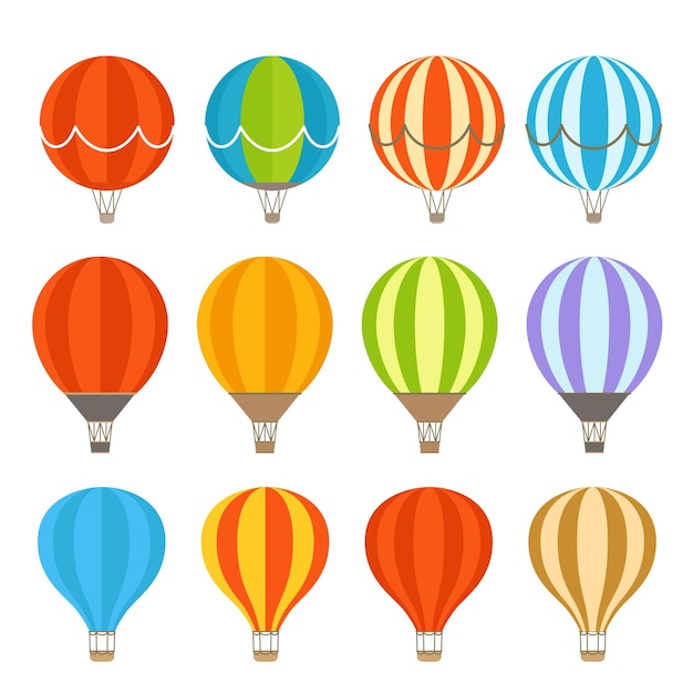 Different colorful air balloons