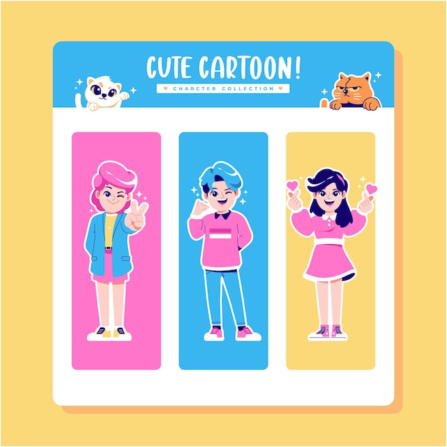 different cute cartoon character collection 1