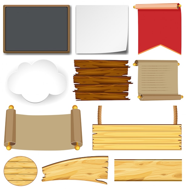 Different designs for signs and boards