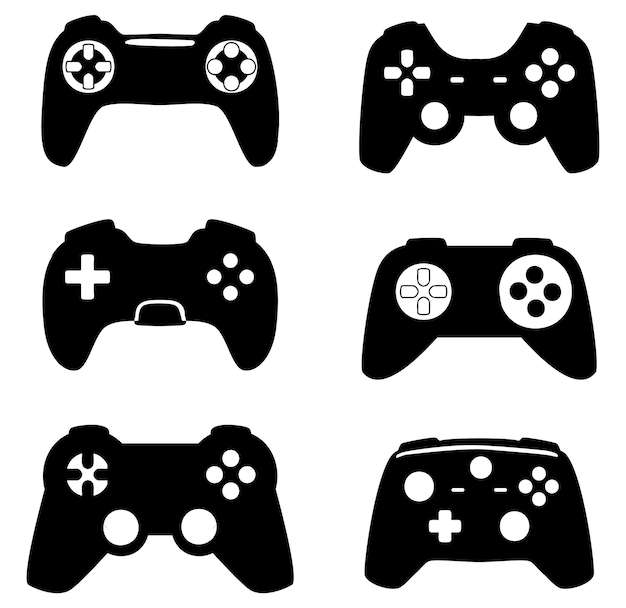 Different game controller joystick Collections Silhouettes