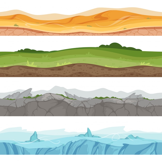 different landscapes banner set