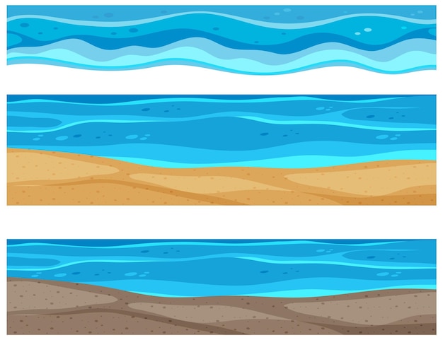 Different layers of water and soil