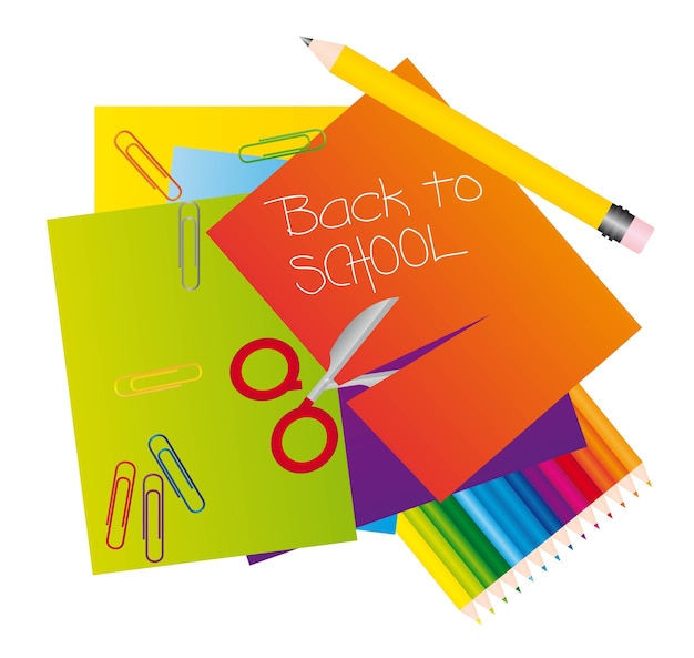 Different materials to return to school vector illustrator