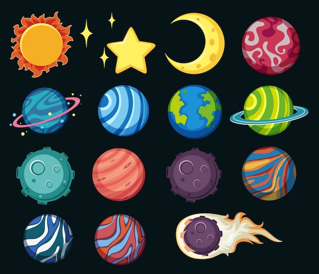 Different planets in solar system