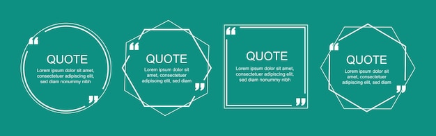 Different quote frames set. Vector illustration. Colorful templates with text