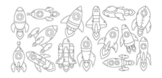 Different rocket icons illustration ,