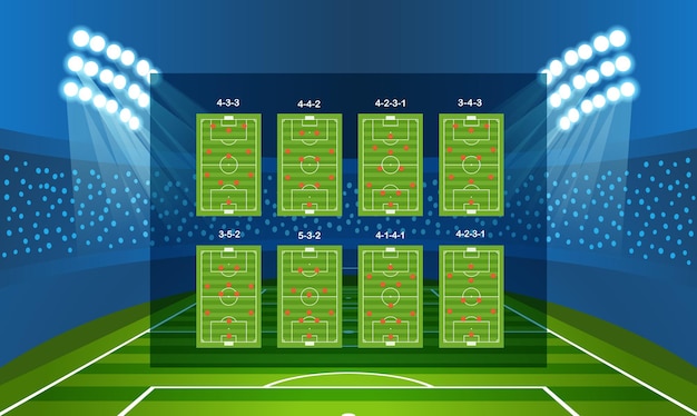 Different soccer team arrangement Football infographic template