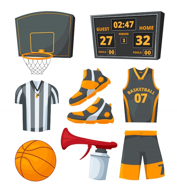 Different sport symbols of basketballs.