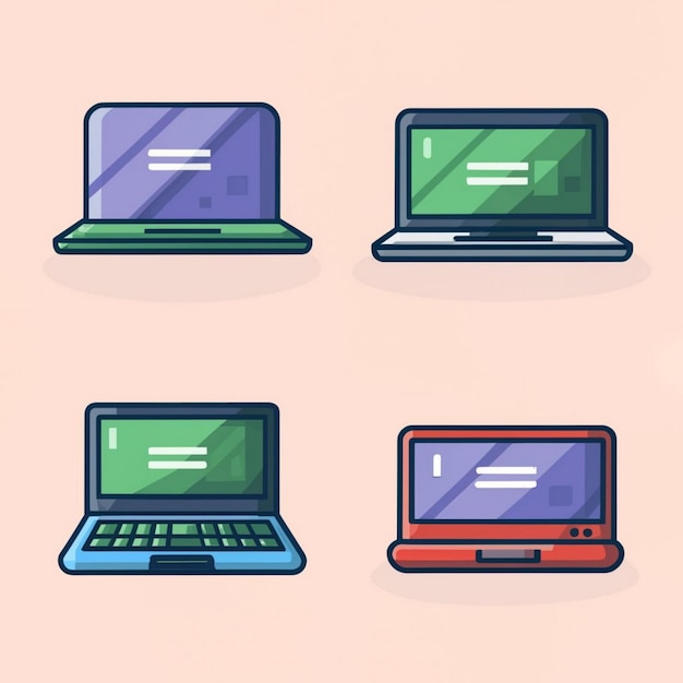 Different type Laptop illustration set