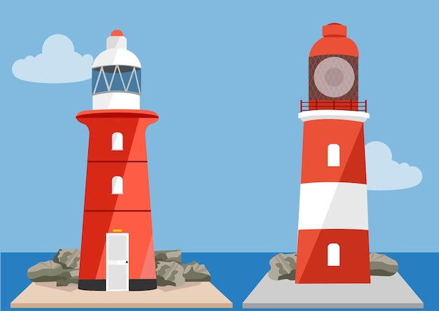 Different Type of Lighthouse Vector