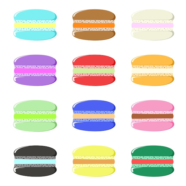 Different types of macaroons Set of different taste cake macarons