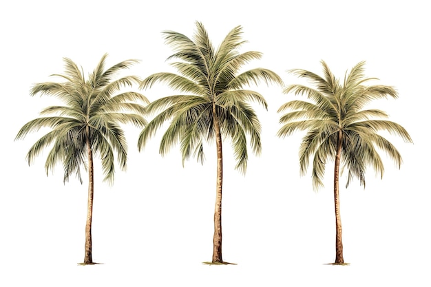 different variant palm tree collection vector illustration isolated on white artboard