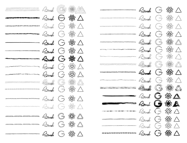 Vector different vector pattern brushes set