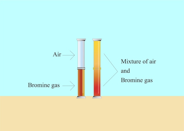 Diffusion of gas particle Bromine in gas