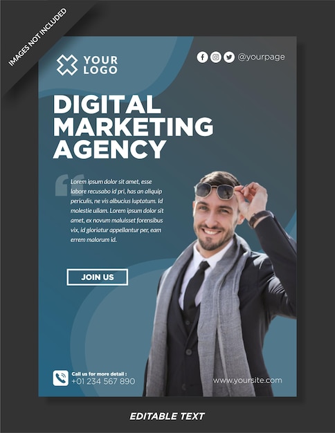 Digital agency flyer template