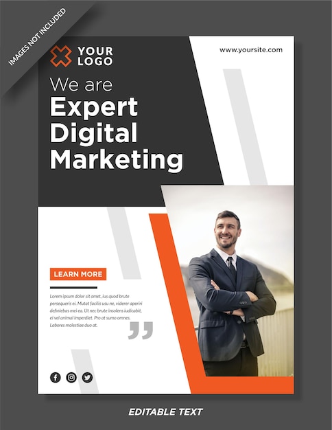 Digital agency marketing poster template