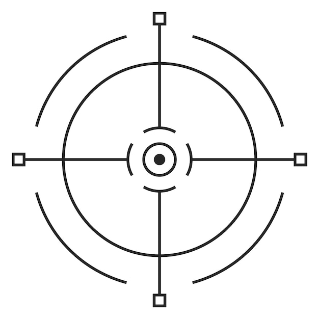 Digital aiming control mark Black round target