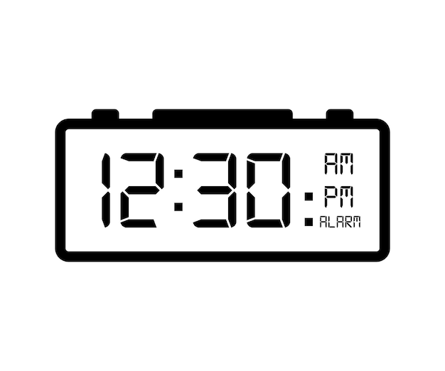 Digital alarm clock Vector Illustration