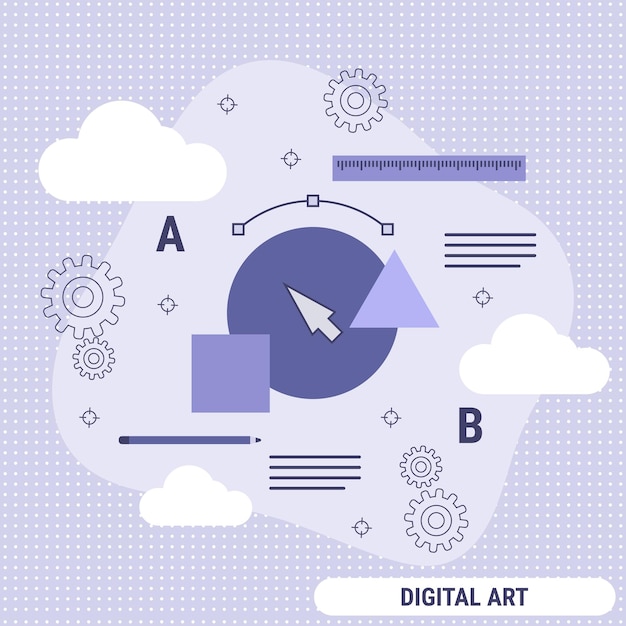 Digital art flat design style vector concept illustration