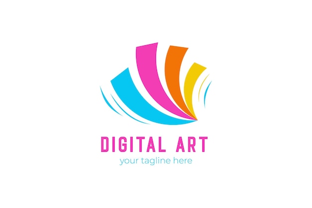 Digital Art logo modern with cute color