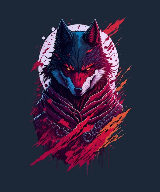 Digital art of a wolf with artistic look