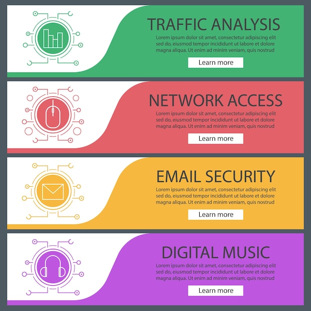 Vector digital banner templates set