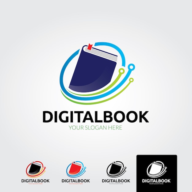 Digital book logo template  vector