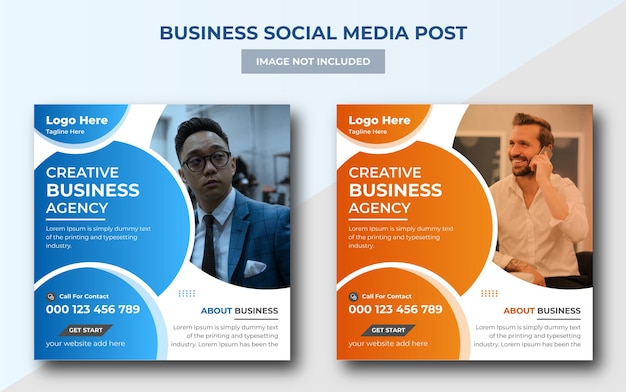 Digital business agency marketing promotion social media post and web banner design template