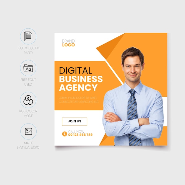 digital business agency social media post temoplate