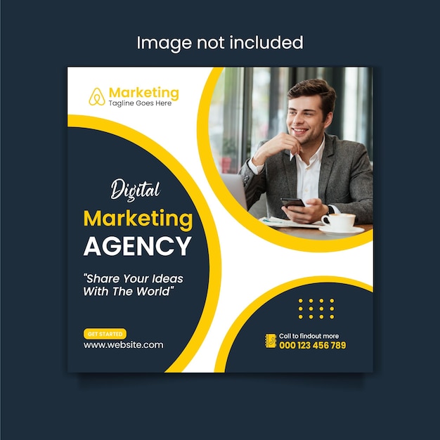 Digital business marketing agency and corporate social media post template