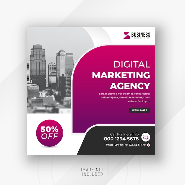 Digital business marketing agency and creative social media design post template