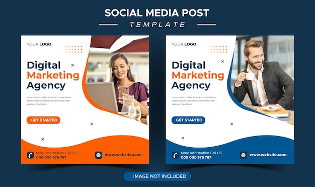 Digital business marketing agency instagram post template