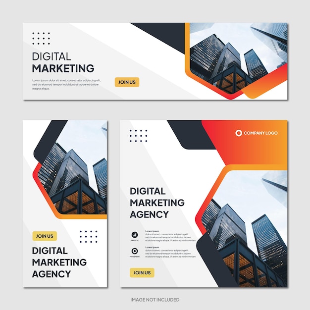 Digital business marketing agency promotion social media post template