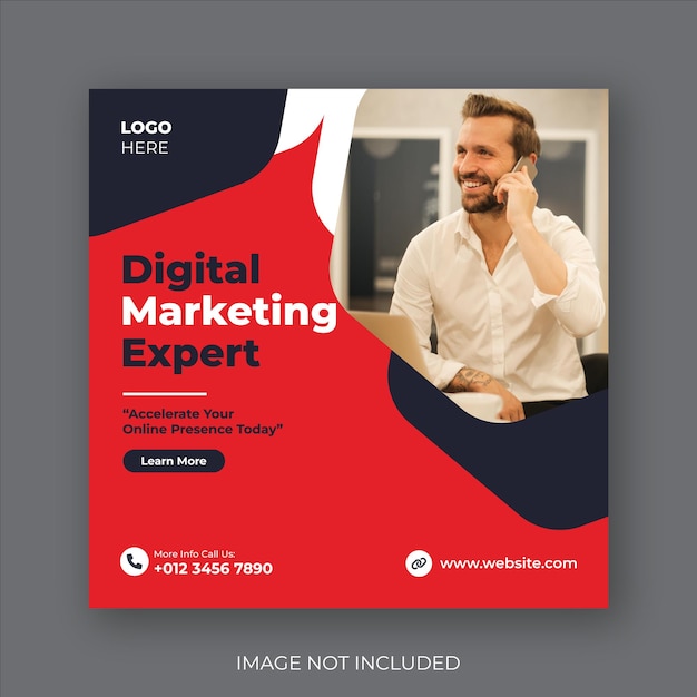 Digital business marketing agency social media post template